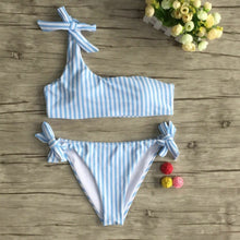 Load image into Gallery viewer, 2019 New 2pcs Women Summer Swimwear Swimsuit Bikini Set Push-up Padded Stripe Beachwear Swimsuit Bathing Suit