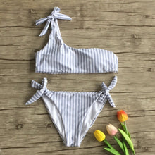 Load image into Gallery viewer, 2019 New 2pcs Women Summer Swimwear Swimsuit Bikini Set Push-up Padded Stripe Beachwear Swimsuit Bathing Suit