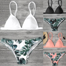 Load image into Gallery viewer, Women's Swimming Suit Sexy Bikini Swimsuit Women Swimwear Bikini Set Print Leaves Push-Up Padded Bathing Swimsuit Beachwear