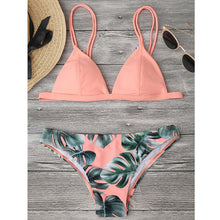 Load image into Gallery viewer, Women's Swimming Suit Sexy Bikini Swimsuit Women Swimwear Bikini Set Print Leaves Push-Up Padded Bathing Swimsuit Beachwear