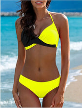 Load image into Gallery viewer, Sexy Bikini 2019 Women Halter Neck Splice Woman Swimsuit Female Swimming Suit Patchwork Swimwear Women Bathing Suit Bikinis Set