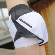 Load image into Gallery viewer, women sport short two layers Anti-light yoga gym running sportwear shorts