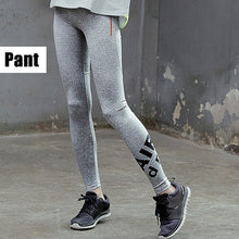 Load image into Gallery viewer, 3 pice Set Women's Yoga Suit Fitness Clothing Sportswear Grey Shirt Bra Pant Workout Sports Clothes Athletic Running Yoga Sets