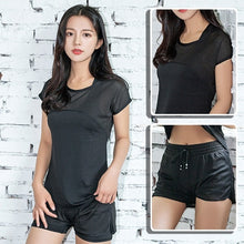 Load image into Gallery viewer, 2019 3Piece Women's Yoga Sets Sport Women Fitness Gym Yoga Bra Top TShirt Sportswear Trainning Short Tracksuit Running Suit