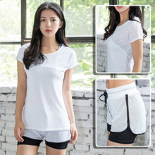 Load image into Gallery viewer, 2019 3Piece Women's Yoga Sets Sport Women Fitness Gym Yoga Bra Top TShirt Sportswear Trainning Short Tracksuit Running Suit