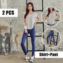Load image into Gallery viewer, 3 Pieces Yoga Set Yoga Set Sexy Fitness Running Gym Workout Tracksuit Sports Women Geometry Print Gym Clothes Female Jogging Set