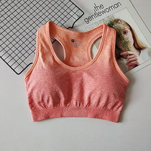 Load image into Gallery viewer, 2019 New Ombre Seamless Sports Bra For Fitness Yoga Racerback Sport Bra Top With Removable Pad Push Up Gym Bra Active Wear