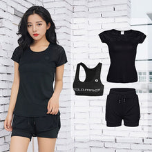 Load image into Gallery viewer, OLOEY 3 Pcs Quick Dry Yoga Set Workout Sport Suit Fitness Tight Sexy Sports Bra Top Leggings Yoga Clothes Tracksuit For Women
