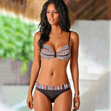 Load image into Gallery viewer, Sexy Push Up Swimwear 2019 Retro Print Bikini Women Swimsuit Brazilian Bikini Low Waist Bathing Suit Halter Bikinis Suit Swimuit