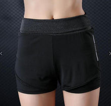 Load image into Gallery viewer, Womens Fitness Yoga High waist shorts Fake Two pcs Sport Running Slim sportswear short