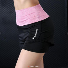 Load image into Gallery viewer, Womens Fitness Yoga High waist shorts Fake Two pcs Sport Running Slim sportswear short