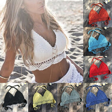 Load image into Gallery viewer, 2019 Solid Women Push-Up Padded Bikini Top Bandeau Swimwear Sling Halter Swimsuit Beachwear Underwire Bikini Maillot De Bain#sw