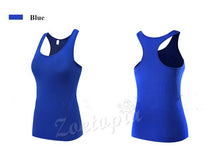 Load image into Gallery viewer, Yoga Sleeveless T Shirts Gym Sports Vest Fitness Base Layer Training Sportswear Running Tank Tops Shirt Female Quick Dry Jersey