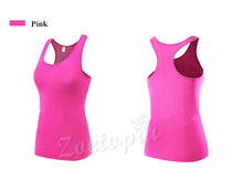 Load image into Gallery viewer, Yoga Sleeveless T Shirts Gym Sports Vest Fitness Base Layer Training Sportswear Running Tank Tops Shirt Female Quick Dry Jersey