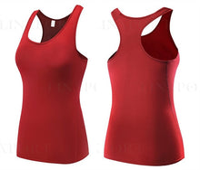 Load image into Gallery viewer, Yoga Sleeveless T Shirts Gym Sports Vest Fitness Base Layer Training Sportswear Running Tank Tops Shirt Female Quick Dry Jersey