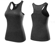 Load image into Gallery viewer, Yoga Sleeveless T Shirts Gym Sports Vest Fitness Base Layer Training Sportswear Running Tank Tops Shirt Female Quick Dry Jersey