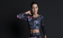 Load image into Gallery viewer, Women's Sport Suit Print Fitness Set Slim Leggings Breathable Yoga Set 2 Piece Zipper Sportswear T-shirt Sport Pants Tracksuit