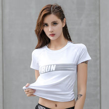Load image into Gallery viewer, Women Yoga shirt Gym Fitness Sports shirt Quick Dry Running Cycling Sport Shirts Sexy sports wear for women gym