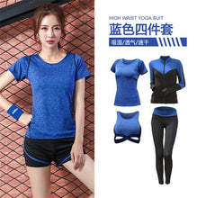 Load image into Gallery viewer, 5 pieces sets coat+t shirt+bra+shorts+leggings women yoga clothing quick dry outdoor sports running fitness gym ropa deportiva