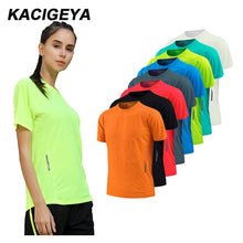 Load image into Gallery viewer, Women Dry Quick Short Sleeve Slim Sport T Shirt Gym Jerseys Fitness Shirt Trainer Running T-shirts Breathable Exercises Yoga