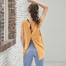 Load image into Gallery viewer, sports vest women loose sleeveless quick dry yoga top gym training fitness clothing tank tops running t shirt sportswear summer