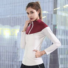 Load image into Gallery viewer, Long Sleeve Yoga Coat Women Slim Zipper Sport Jersey Leisure Mesh Jogging Running Jacket with Pockets training fitness blouse