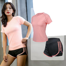 Load image into Gallery viewer, OLOEY 2018 Quick Dry Women Yoga Set Gym Fitness Clothes Yoga Shirts+2 in 1 Shorts Running Jogging Workout Yoga Sexy Sportswear