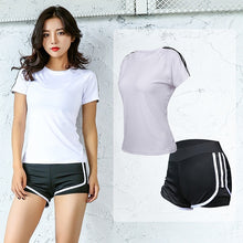 Load image into Gallery viewer, OLOEY 2018 Quick Dry Women Yoga Set Gym Fitness Clothes Yoga Shirts+2 in 1 Shorts Running Jogging Workout Yoga Sexy Sportswear