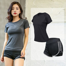 Load image into Gallery viewer, OLOEY 2018 Quick Dry Women Yoga Set Gym Fitness Clothes Yoga Shirts+2 in 1 Shorts Running Jogging Workout Yoga Sexy Sportswear