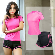 Load image into Gallery viewer, OLOEY 2018 Quick Dry Women Yoga Set Gym Fitness Clothes Yoga Shirts+2 in 1 Shorts Running Jogging Workout Yoga Sexy Sportswear