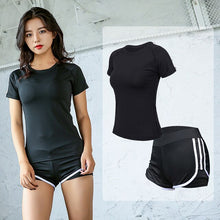 Load image into Gallery viewer, OLOEY 2018 Quick Dry Women Yoga Set Gym Fitness Clothes Yoga Shirts+2 in 1 Shorts Running Jogging Workout Yoga Sexy Sportswear