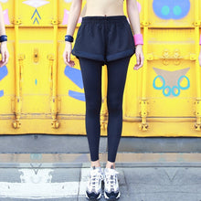 Load image into Gallery viewer, fake two pieces pants High Elastic Fitness Sport Leggings Tights Slim Running Sportswear Women Yoga Pants Quick Dry