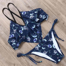 Load image into Gallery viewer, Women Swimsuit Bandage Bikini Set Push-Up Brazilian Floral Print Boho Bikini Ruffle Swimwear Beachwear Women's swimsuits 2019