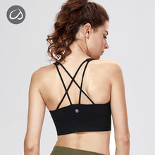 Load image into Gallery viewer, CRZ YOGA Women's Cross Back Wirefree Removable Cups Longline Yoga Sports Bra