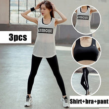 Load image into Gallery viewer, 3 Pcs Workout Clothes For Women Yoga Set top bra Leggings Women Tracksuit Gym Clothing Fitness Sport Suit Running Sportswear