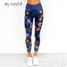 Load image into Gallery viewer, Ms Ragdoll Maple Leaf Print Yoga Pants Легинсы Leggings Sport Women Fitness Gym Mujer High Waist Jegging Workout Push Up Trouser