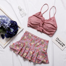 Load image into Gallery viewer, 2018 High Leg Bandeau bikini set Swimwear female two pieces swimsuit High Waist Bikini Women Bathing Suit biquini