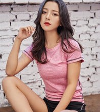 Load image into Gallery viewer, Women sportwear T-shirt running yoga fitness gym Tees Top