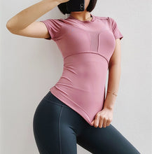 Load image into Gallery viewer, 2019 Mesh Gym Women's Sport Shirts Quick Dry Running T-shirt Sleeve Fitness Deporte Mujer Workout Tops Fitness Yoga Sportswear