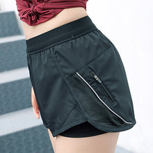 Load image into Gallery viewer, 2019 Summer New Style Running Shorts Women 2 In 1 Sport Shorts Fitness Side zipper Shorts Hot Double Layer Yoga Tennis Shorts