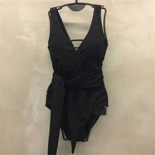 Load image into Gallery viewer, Bow One Piece Swimsuit Strappy Swimwear Women Backless  Monokini Push Up Trikini Thong Bathing Suits High Cut Bodysuit Korean