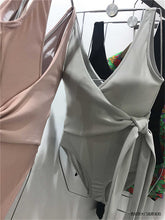 Load image into Gallery viewer, Bow One Piece Swimsuit Strappy Swimwear Women Backless  Monokini Push Up Trikini Thong Bathing Suits High Cut Bodysuit Korean