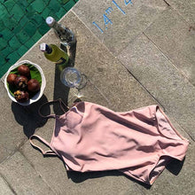 Load image into Gallery viewer, 2019 Sexy Womens One Piece Bandage Backless Bikini Top Swimsuit Beachwear Pink Bathing Suit
