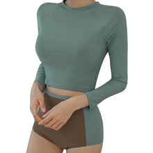 Load image into Gallery viewer, 2019 Korean Style Women Bikinis Set High Waist Swimsuit Bathing Suit Biquini Suit Retro Two Pieces suit Long sleeves Tube Top
