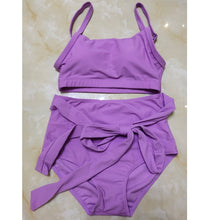 Load image into Gallery viewer, 2019 the newest Women swimsuit  with Bow-tie High Waist Swimwear Quick Drying Beach Bathing suit